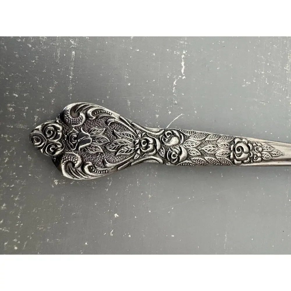 Set of 4 MSI Japan VERSAILLES Stainless Place Spoons Floral Vintage